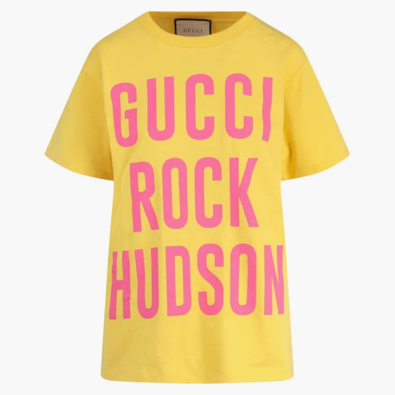Gucci grafisk tryckt kort ärmskjorta gul