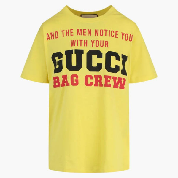 Koszulka z grafiką Gucci z krótkim rękawem żółta