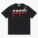 Camiseta de estampado de cuchilla Gucci negro/rojo/blanco