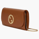 Gucci Blondie Continental Chain Wallet Brown Brown