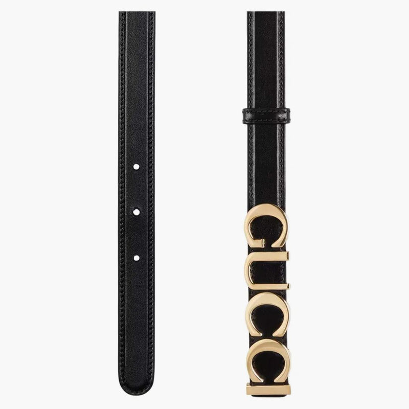 Gucci Buckle Thin Belt Black
