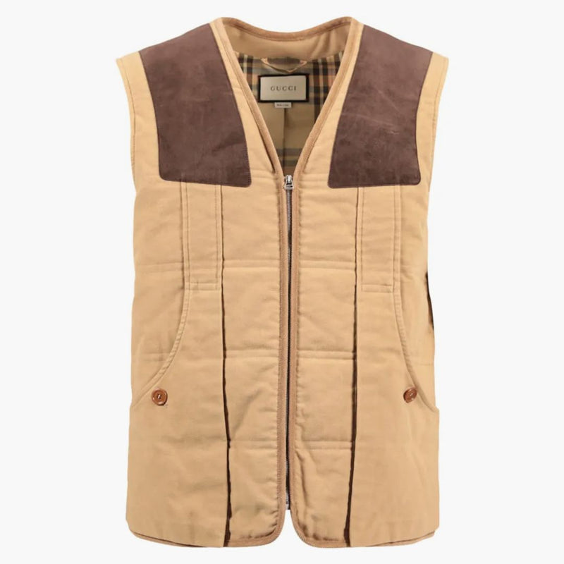 Gucci Gucci Molskin Suede detaljerad väst fawn