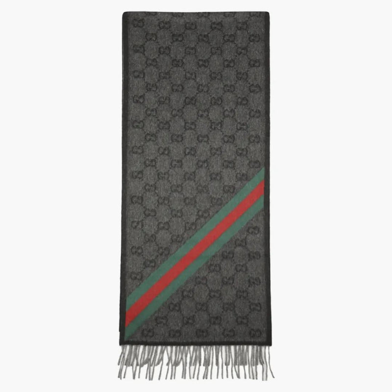Gucci Gucci Nikky Scarf Lead/verde scuro