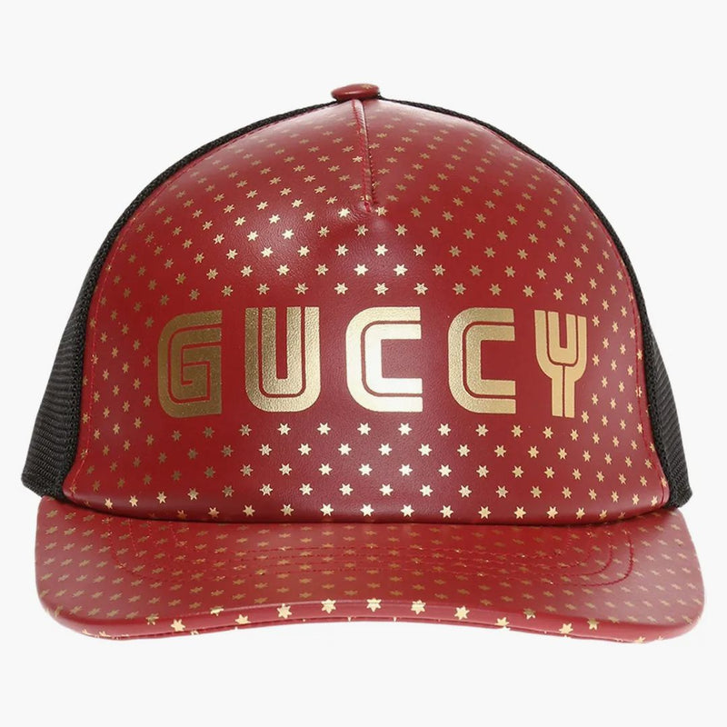 Gucci Guccy Star Print baseball kardborrband rand rött/svart/guld
