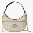 Bolso en forma de media luna gucci mini gg beige supremo/blanco