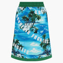 Gucci Hawaiian Printed Knee-length Skirt Blue/multi