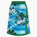 Gucci Hawaiian Printed Knee-length Skirt Blue/multi