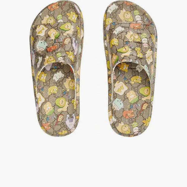 GUCCI men's masonolette with animal motif print beige Multi