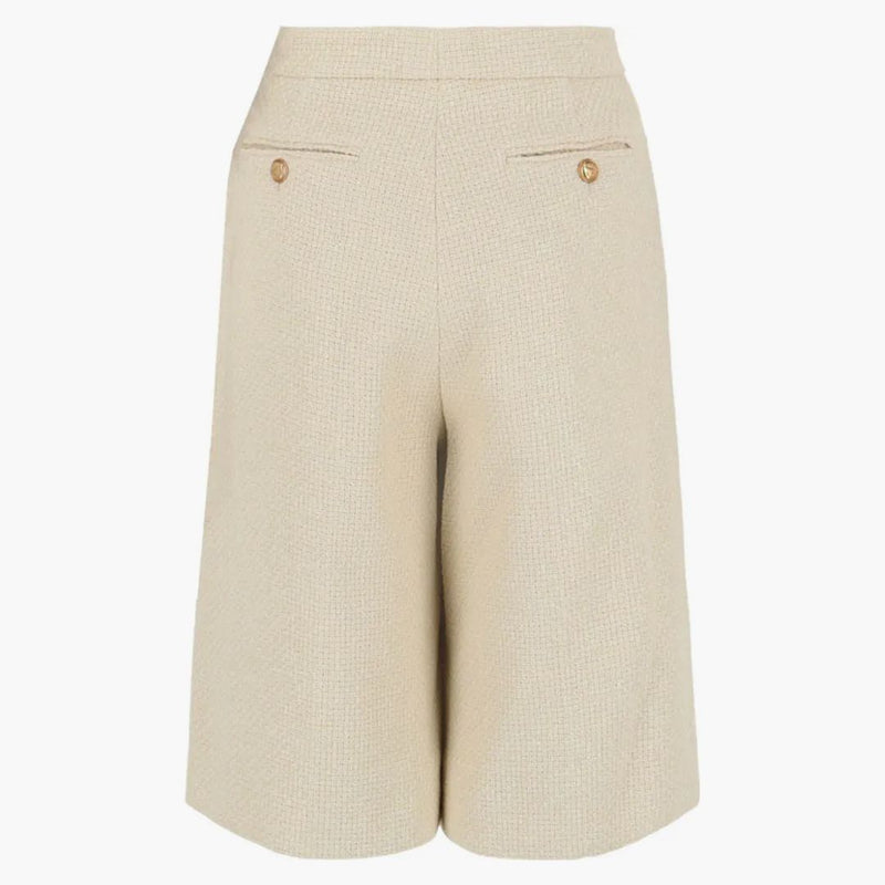Gucci High Rise tweed šortky bílé
