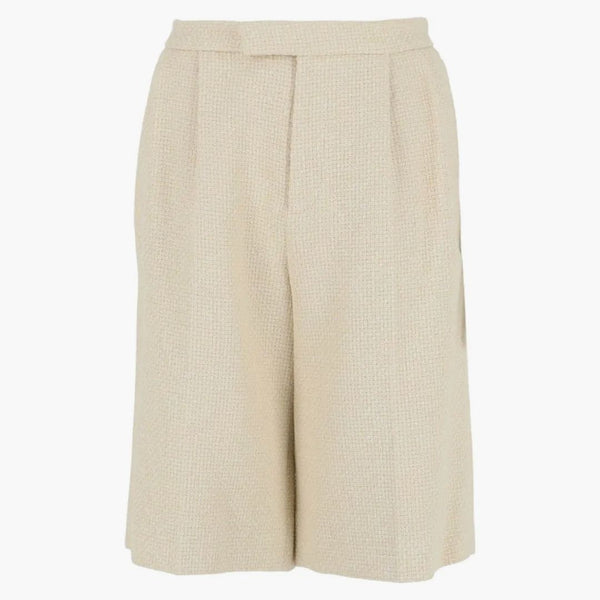 Gucci High Rise tweed šortky bílé
