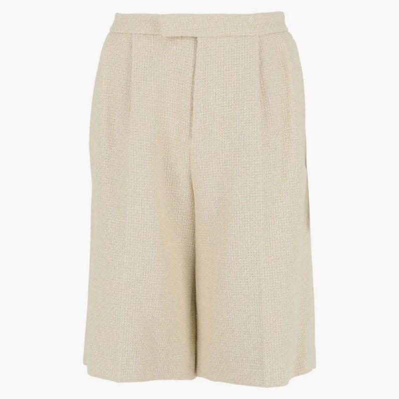 Gucci High Rise tweed šortky bílé