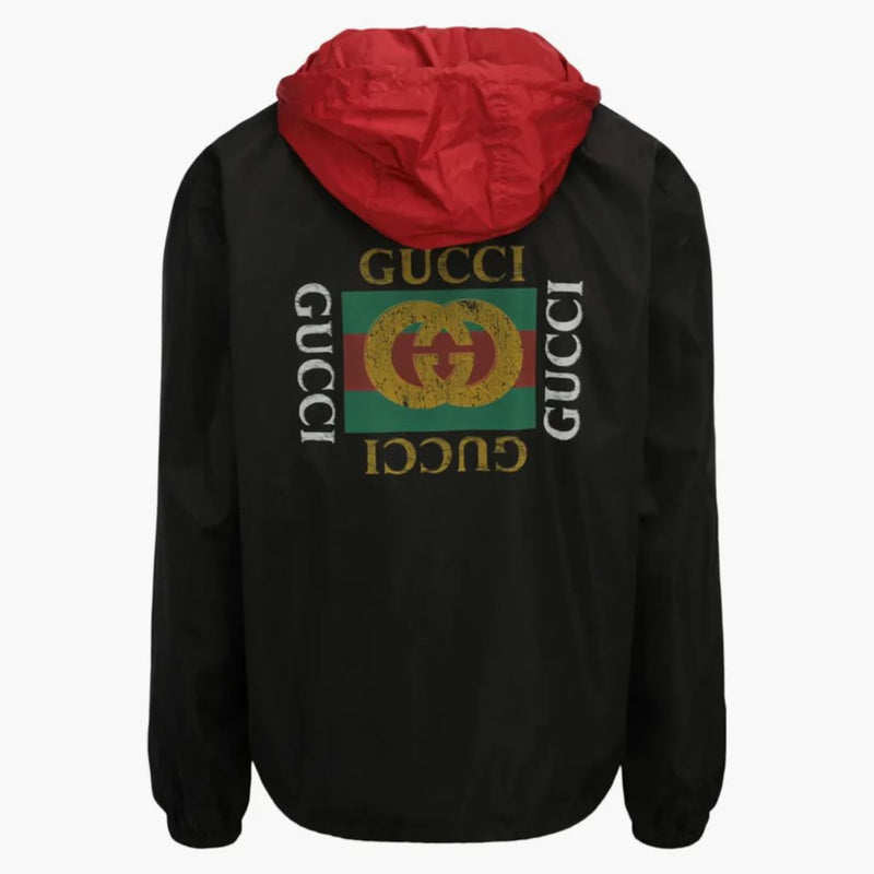 Gucci Hooded Nylon Jacket Black/ruthenium Grey