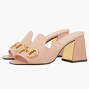 Gucci Horsbit 75mm Heeled Sandal Pink Leather