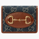 Gucci Horsebit 1955 Card Case Blue/Ivory