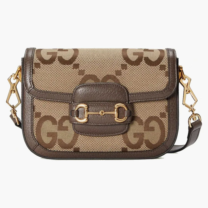 Gucci Horsebit 1955 Jumbo Gg Mini Bag Camel/ebony