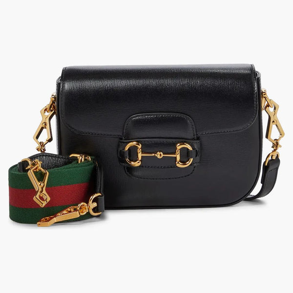 Gucci Horsebit 1955 Ramenní taška mini černá