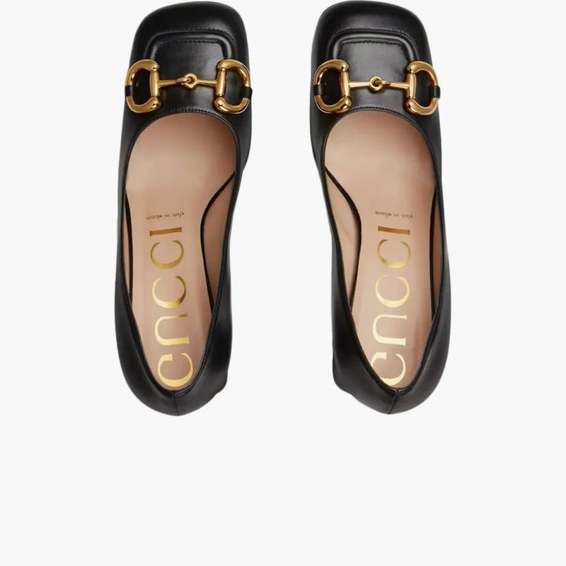 Gucci Horsebit 75mm Pump Black Leather