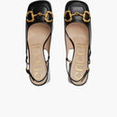 Gucci Horsebit 75mm tacco slingback nero in pelle