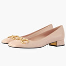 Gucci hästbitbit balett platt ljusrosa läder