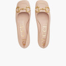 Gucci hästbitbit balett platt ljusrosa läder