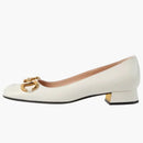 Gucci Horsebit Ballet Flat White Leather
