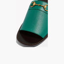 Gucci Horsebit Leather Flat Slides Green