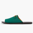 Gucci Horsebit Leather Flat Slides Green