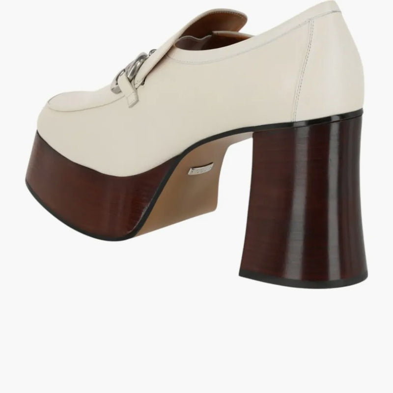 Gucci Horsebit Leather Platform Loafers Cream (women's)