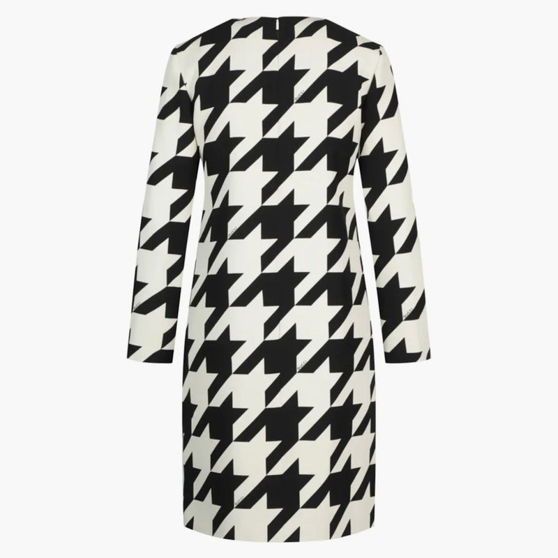 Gucci Houndstooth Long Sleeve Shift Dress Multi