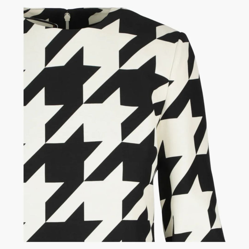 Gucci Houndstooth Long Sleeve Shift Dress Multi