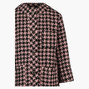 Gucci Houndstooth Patterned Coat Black Pink