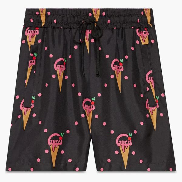 Gucci Ice Crean Print Shorts Black