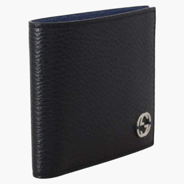 Gucci Interlocked Gg Bifold Wallet 6 Card Slot Black/blue