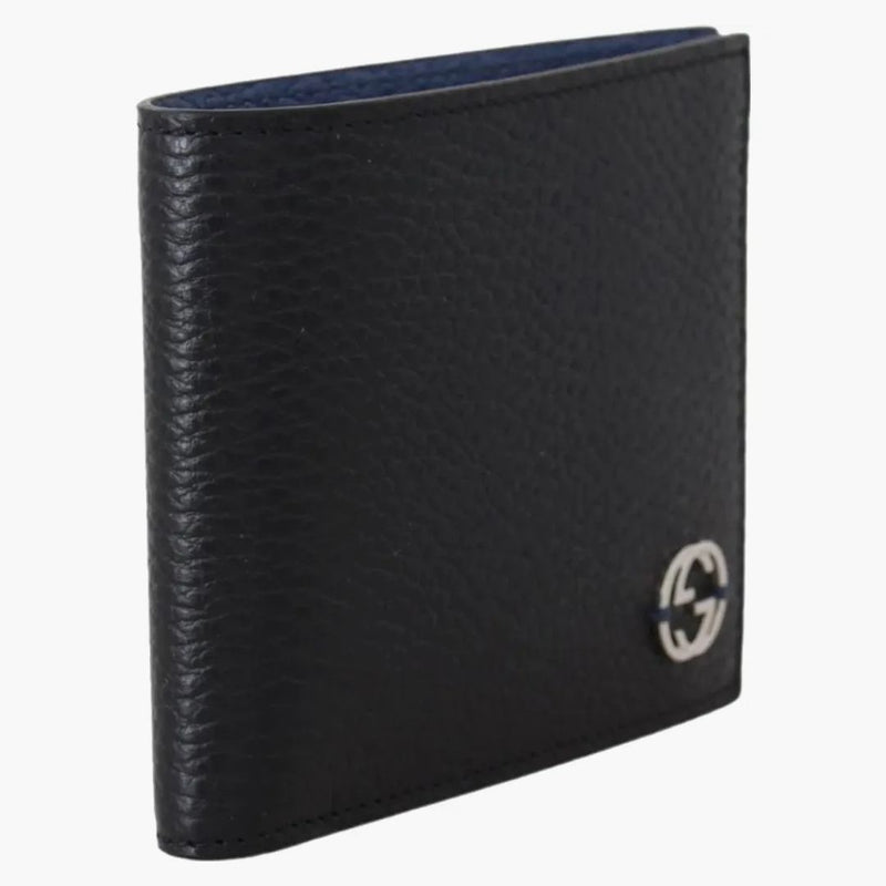 Gucci Interlocked Gg Bifold Wallet 6 Card Slot Black/blue