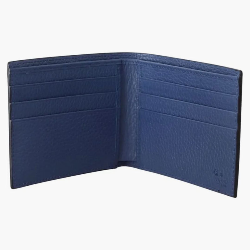 Gucci Interlocked Gg Bifold Wallet 6 Card Slot Black/blue