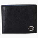 Gucci propojený GG Bifold peněženka 6 karta Black/Blue