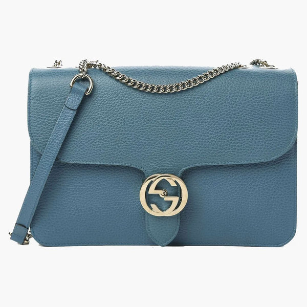Gucci Interlocking Chain Emily Shoulder Bag Deep Cobalt
