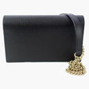 Billetera de la cadena de enclavamiento de Gucci de cuero de cuero de guijarros