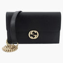 Billetera de la cadena de enclavamiento de Gucci pequeño negro