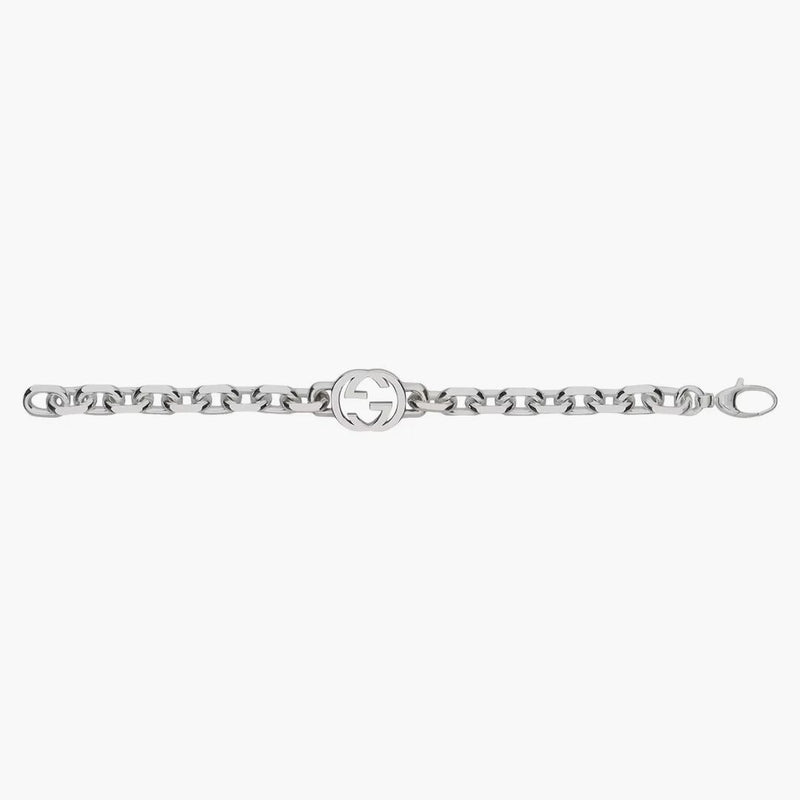 Gucci Interlocking G Chain Bracelet 925 Sterling Silver with Shiny Finish