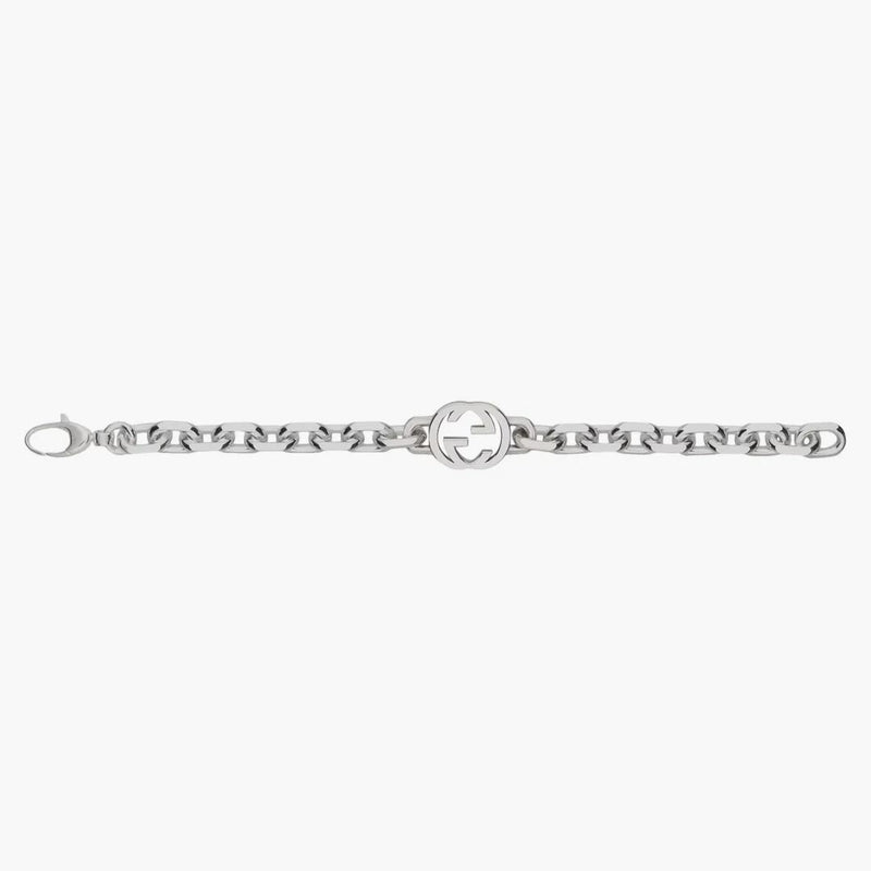 Gucci Interlocking G Chain Bracelet 925 Sterling Silver with Shiny Finish