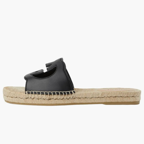 Gucci Interlocking G Cut Slide Sandal Black