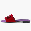 Gucci Interlocking G Cut Slide Sandal Red Purple Suede