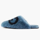 Gucci Interlocking G Faux-Fur Slipper Blue Black (Women's)