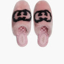 Gucci Interlocking G Faux-Fur Slipper Pink Black (Women's)