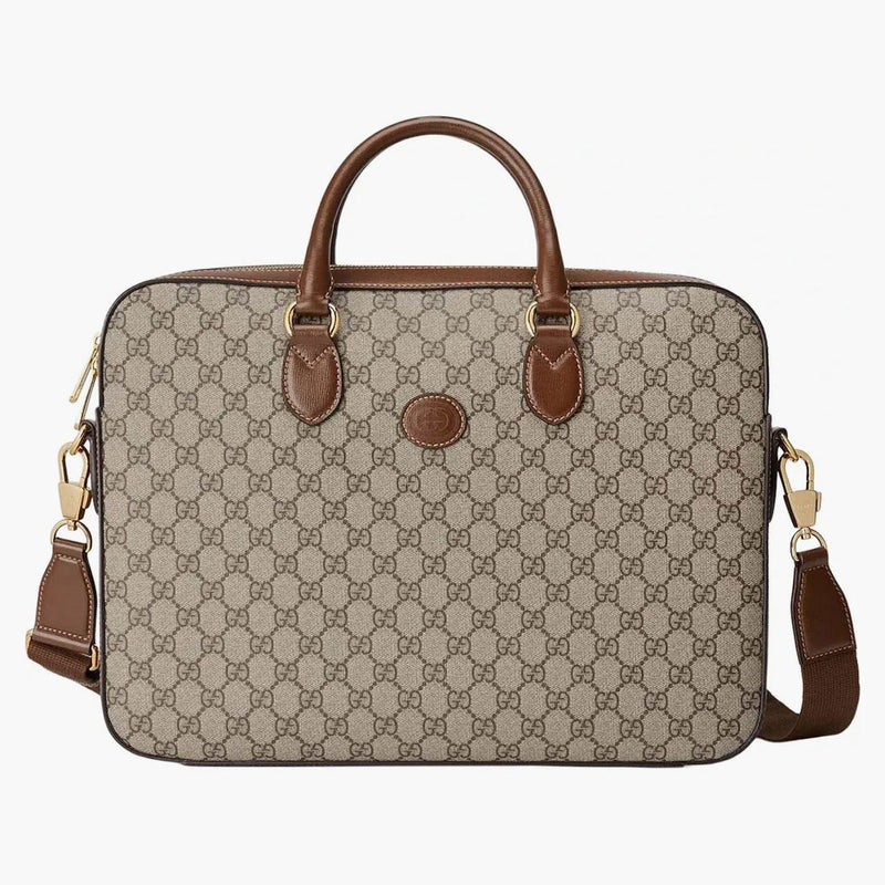 Gucci Interlocking Gg Business Case Beige/ebony
