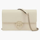 Gucci Interlocking Gg Chain Crossbody Bag White