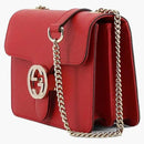 Gucci entrelazado en la bolsa de hombro GG rojo