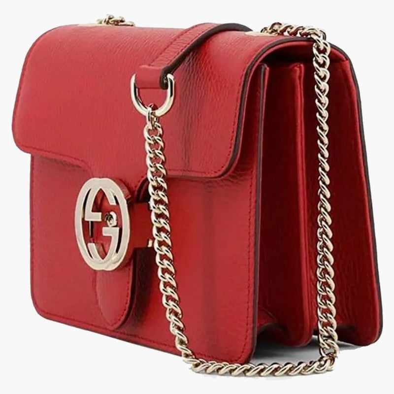 Gucci Interlocking Gg Shoulder Bag Red