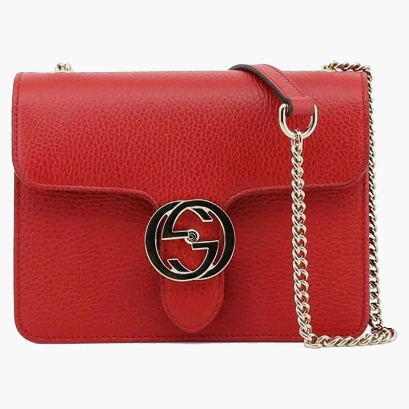 Gucci Interlocking Gg Shoulder Bag Red